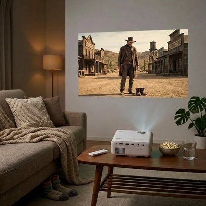 Portable Smart Projector – Android 14, Wi-Fi, Bluetooth & Auto Keystone | TheSmartHome
