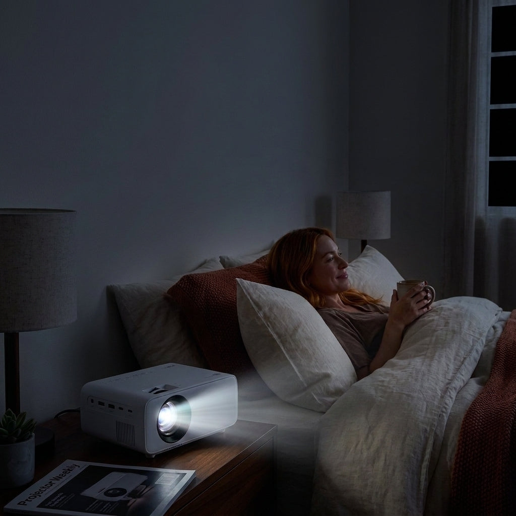 Portable Smart Projector – Android 14, Wi-Fi, Bluetooth & Auto Keystone | TheSmartHome