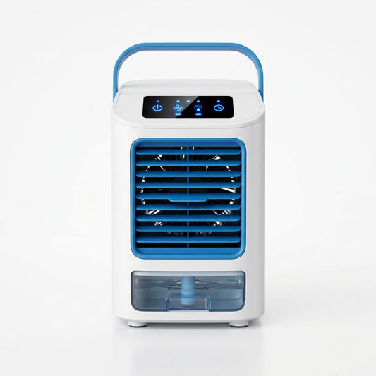 Portable Desktop Air Cooler & Humidifying Spray Fan – 24W, 2-Speed Quiet Cooling | TheSmartHome