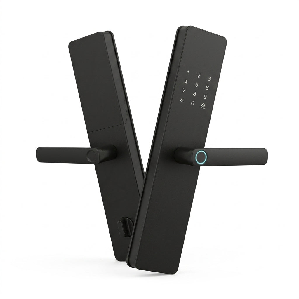 Smart Door Handle Lock – Fingerprint, Keypad, Card & App Control | TheSmartHome