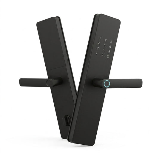 Smart Door Handle Lock – Fingerprint, Keypad, Card & App Control | TheSmartHome