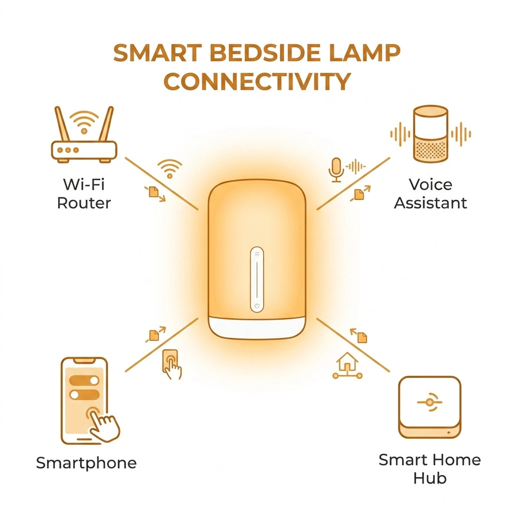 Smart Bedside Lamp – App, Voice & Touch Control, 2700K Warm Light | TheSmartHome